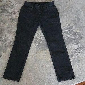 VINTAGE Black Demin Distressed JEANS, straight Leg ,4/27 REG,26 INSEAM,37 LONG
